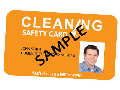 Domestic Cleaning Safety Card valid for 12 months