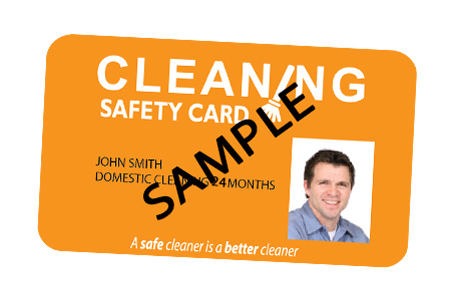Domestic Cleaning Safety Card valid for 24 months